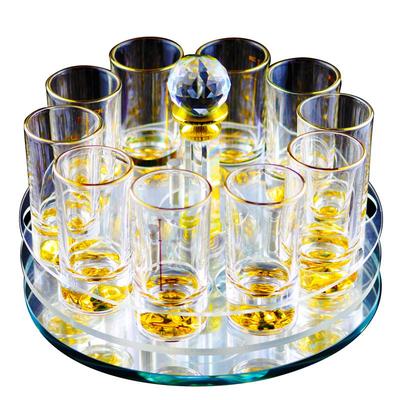 高档黄金烈酒杯创意水晶酒具套装