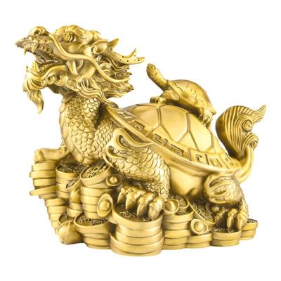 纯铜龙龟母子龙头龟家居装饰摆件