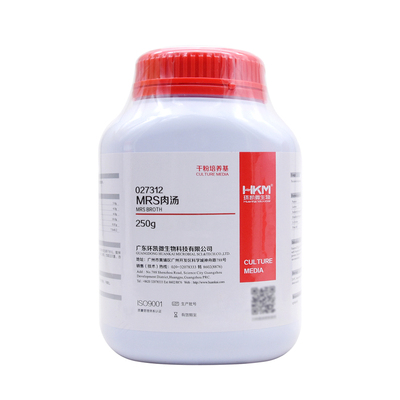 MRS肉汤培养基用于乳酸菌的培养250g/瓶027312环凯正品包邮开发票