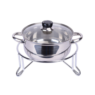 厨房不锈钢锅架家用三角脚放锅架子托万能通用坐锅隔热锅底铁支架