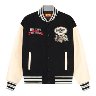 AFGK24FW潮牌天使刺绣贴皮棒球服秋冬男女美式复古男女夹克外套