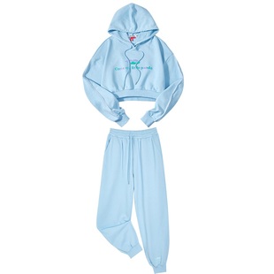 【69/件】EPTISON时尚套装2025秋季新款女运动风短款卫衣休闲裤