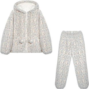 Bananagirl珊瑚绒睡衣女士冬季新款简约加厚加绒可外穿冬天套装女