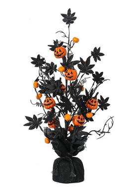万圣节道具桌面装饰南瓜枫叶摆件