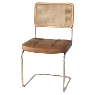 中古椅北欧实木藤编餐椅ins设计师侘寂风家用复古民宿咖啡厅椅子