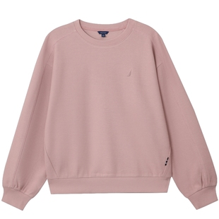 NAUTICA/诺帝卡女装25秋季新品透气亲肤肌理感棉纺休闲卫衣53KO03