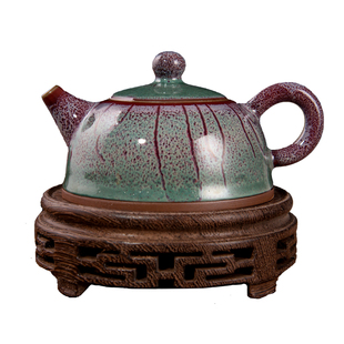 禹州神垕高档钧瓷茶壶套装功夫茶具家用手工陶瓷茶杯泡茶壶礼盒装