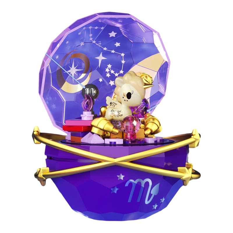 佳奇tokidoki独角兽星座水晶球拼装积木盲盒玩具女生闺蜜创意礼物