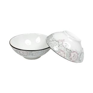 陶瓷老式怀旧三大碗米饭碗面碗家用6寸斗碗加厚防烫耐高温喝酒碗