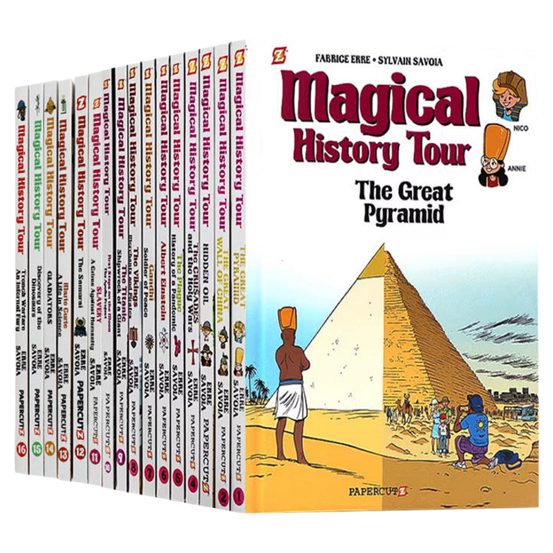 神奇的历史之旅16册 英文原版漫画 Magical History Tour 儿童古代建筑旅行科普书 游行指南生活书 儿童趣味历史知识学习书 精装