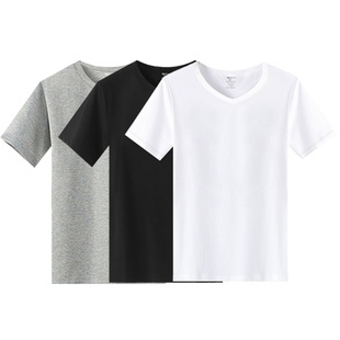 七匹狼纯棉t恤男士短袖背心男款v领体恤2026新款全棉宽松汗衫夏季