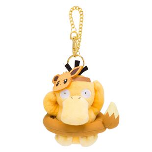 日本宝可梦神奇宝贝正版泳圈可达鸭公仔玩偶毛绒包挂件钥匙扣挂饰
