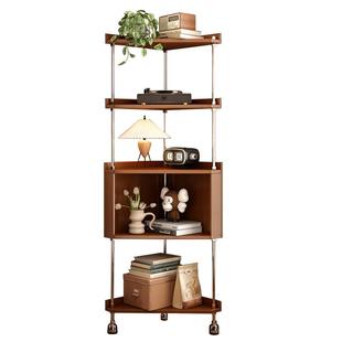 实木转角置物架客厅墙角拐角三角柜卧室角落柜子储物柜落地收纳柜