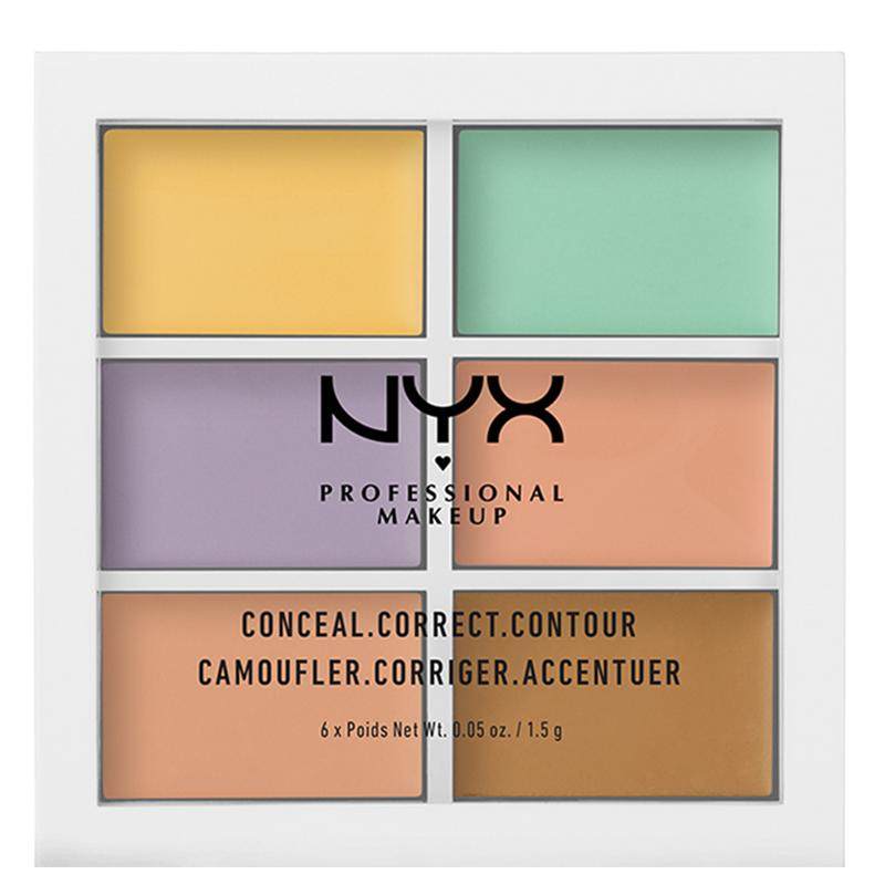 【自营】NYX六色遮瑕盘遮瑕膏多色遮盖痘印痘痘斑点修容多用 官方