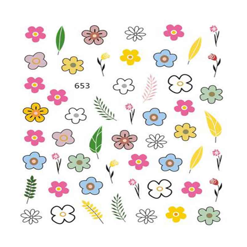 ins韩国泫雅风美甲指甲贴纸卡通可爱日系草莓鸡蛋彩虹花图案清新
