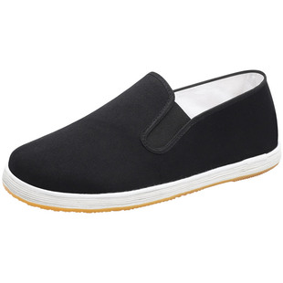 老北京布鞋男春秋休闲透气千层底旗舰店官方中式纯手工黑底布鞋男