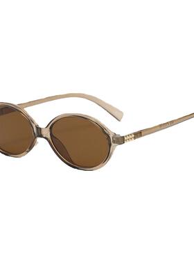 张同学同款椭圆小框墨镜复古