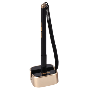 3支办公桌面固定台笔签字笔桌面吧台笔固定办公室银行前台笔签字台笔带线粘贴桌面笔柜台笔中性笔带绳