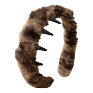 秋冬高级感豹纹发箍女带齿洗脸发箍高颅顶防滑碎发整理发箍头饰