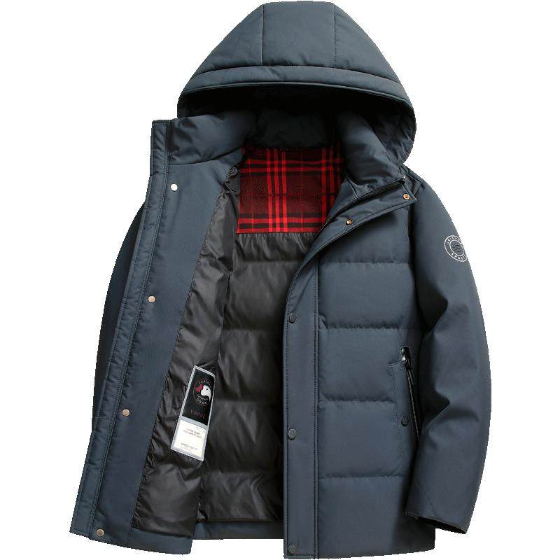雪中飞连帽加厚保暖鹅绒羽绒服
