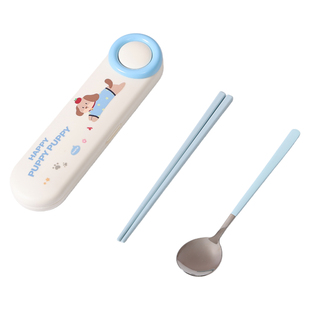 学生便携餐具收纳盒304不锈钢筷勺三件套高颜值旅行筷子勺子套装