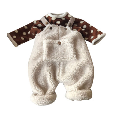 可爱冬季女童加厚韩国保暖背带裤