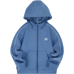 Mizuno美津浓KIDS外套男女中大儿童长款连帽卫衣休闲春秋薄款