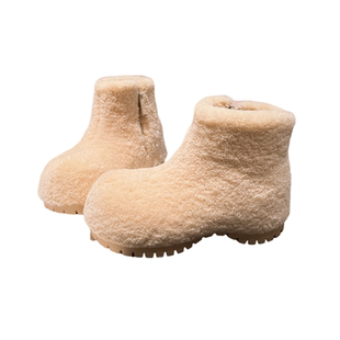 羊毛版~欧货羊羔毛毛鞋内增高小个子6cm雪地棉靴勃肯鞋小土豆女鞋