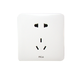 名迪Q5s五孔86型暗线开关插座弧面面板墙壁16a带开关按钮的插座