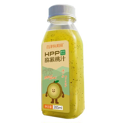 百泽异美园猕猴桃汁100%HPP鲜榨果汁饮料补充维C膳食纤维冷藏饮料