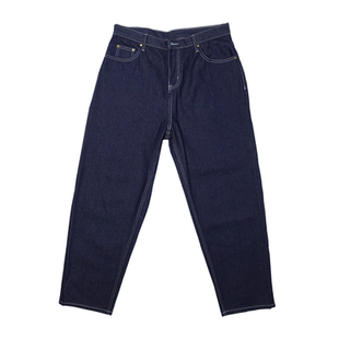 SBKZ牛仔色原布硬挺轮廓有型oldschool牛仔裤男宽松直筒嘻哈四季