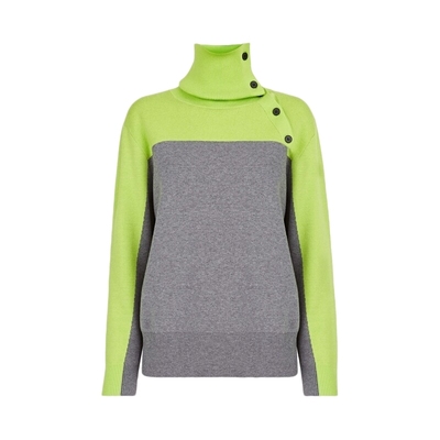 sdeer罗纹撞色拼接宽松针织衫