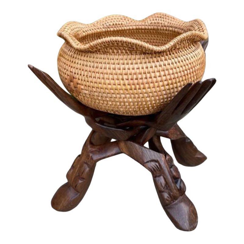 整木工艺制作支架招财手檀木架