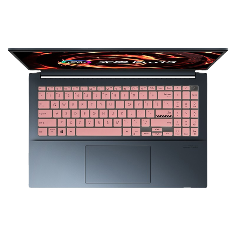 华硕无畏Pro15键盘膜M3500Q键盘防水防尘膜15.6寸防反光防蓝光屏幕膜硅胶粉色蓝色键盘膜高清液晶屏幕钢化膜