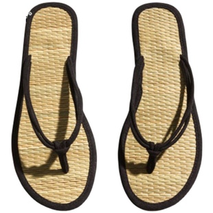 订做越南日本进出口竹底拖鞋 定制民宿旅游酒店企业草席人字拖L16