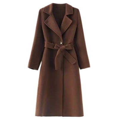 双面羊绒大衣女2025年新款秋冬加厚羊毛呢外套高级感修身中长款