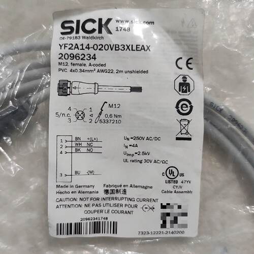 【请询价】德国SICK连接线YF2A14-020VB3XLEAX 20