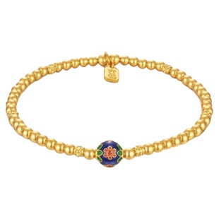 古法金包银繁华似锦手链黄金复古珐琅转运珠新中式手串情人节礼物