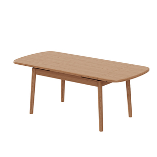 实木椭圆形餐桌椅组合中古风小户型可伸缩折叠长方形新款法式饭桌