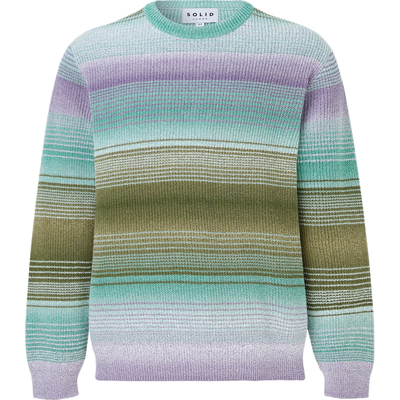 【折扣】Solid Homme 男女同款秋冬条纹棉质混纺针织衫