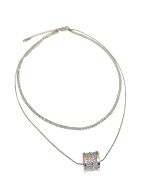 女合金轻奢小众双层小蛮腰项链