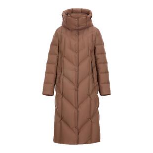 【花瓣羽绒】珂莱蒂尔2025年冬新款加厚长款过膝保暖连帽羽绒服