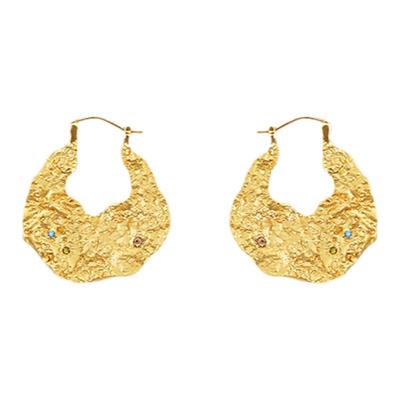 Neverfar圆片耳环镀金