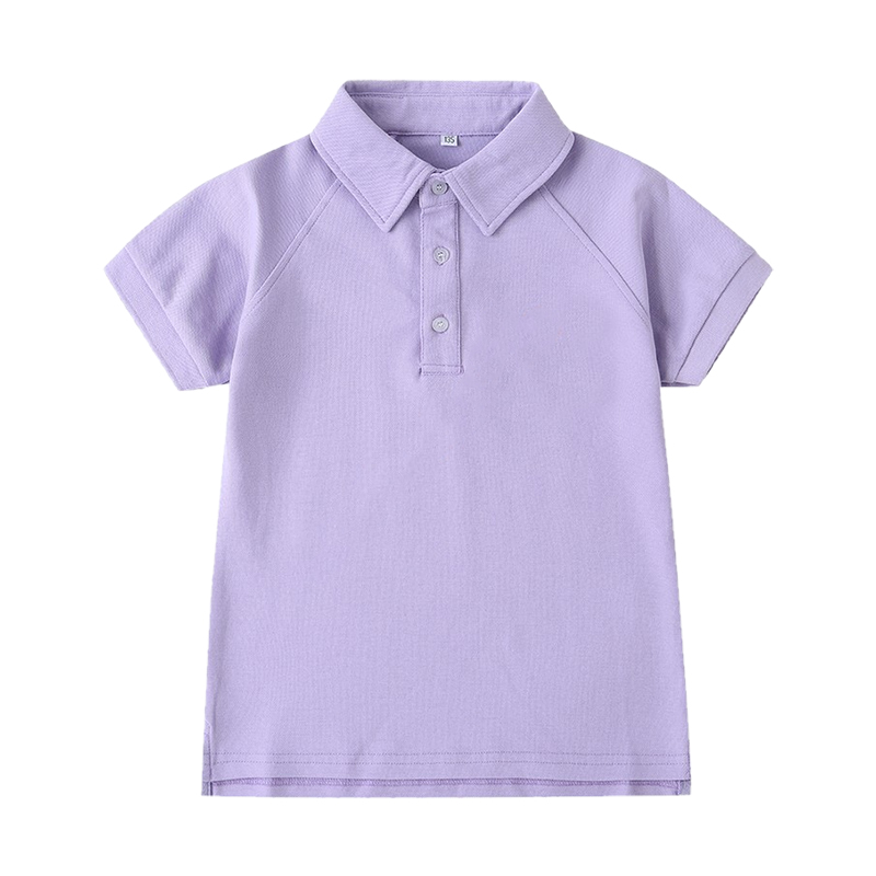 校服套装小学生英伦班服园服夏季短袖T恤浅紫色深紫色新款Polo衫