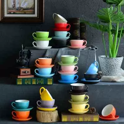 300 мл LA UCAPB300ACIONE Coffee Cup и керамический латте блюдка