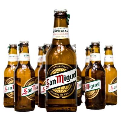 西班牙原装进口san miguel生力黄啤酒250ml胜利拉环24瓶波克泰谷