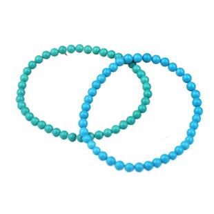 天然原矿绿松石高瓷无优化极细手链男女款圆珠手串米珠单圈饰品女