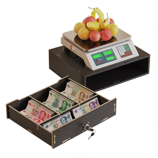 收钱箱子超市便利店收款盒带锁做生意摆摊零钱收纳箱现金盒大容量