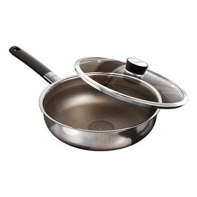 升级家用款钛蜂窝加深不粘煎炒锅