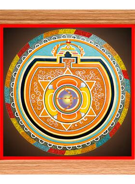 2025年新款礼品作明佛母光明坛城邬巴拉护身卦精美木纹相框画框